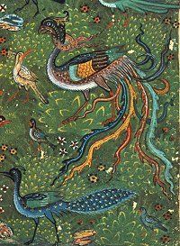 Detail from The Conference of the Birds, Persian, 9th/15th century. Click for complete painting.