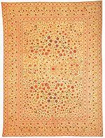 Dastar Khwan, a floor spread. India, 1700. Click for larger image.