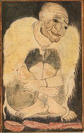 Portrait of a Begging Dervish, Ottoman Turkey, 17th century. Click for larger image.