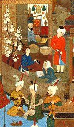 Detail from Life in the City, Persian, 1540. Click for larger image.