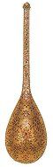 Gold spoon inlaid with rubies. India, late 16th-early 17th century. Click for larger image.