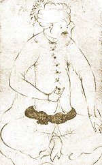 Portrait of a Turkman, drawing by Sadki-beg. Click for larger image.