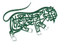 Calligraphic lion